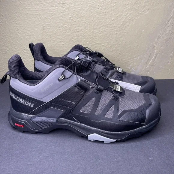 Salomon X Ultra 4 GTX Low Mens Size 12 2E Wide Black Gray Hiking Trail Shoes New - Picture 1 of 11